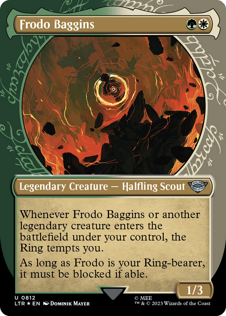 Frodo Baggins (Showcase) (Surge Foil) (LTR-812)  Foil - The Lord of the Rings: Tales of Middle-earth: (Showcase) (Borderless)