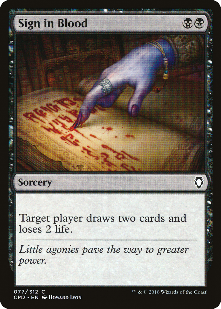 Sign in Blood (CM2-077)  - Commander Anthology Volume II