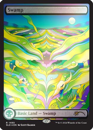 Swamp (1480) (Rainbow Foil) (SLD-1480)  Foil - Secret Lair Drop Series