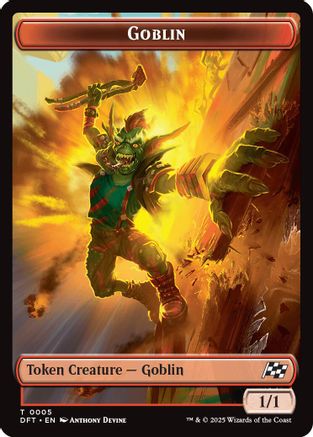 Goblin // Thopter (0010) Double-Sided Token (DFT-5 // 10)  Foil - Aetherdrift