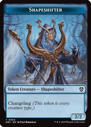 Shapeshifter // Zombie (0003) Double-Sided Token (DRC-4 // 3) - Commander: Aetherdrift Foil