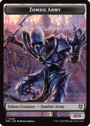 Zombie Army // Zombie Warrior Double-Sided Token (DRC-8 // 9) - Commander: Aetherdrift Foil
