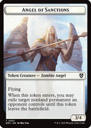 Angel of Sanctions // Zombie (0003) Double-Sided Token (DRC-1 // 3) - Commander: Aetherdrift