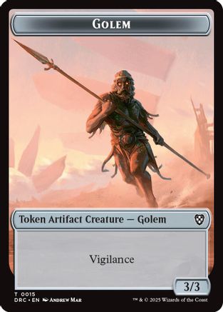 Golem (0015) // Thopter (0009) Double-Sided Token (DRC-15 // 9) - Commander: Aetherdrift