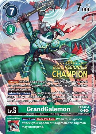 GrandGalemon (2025 Regionals Champion) (EX7-034) - Digimon LIBERATOR Foil
