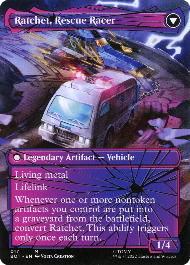 Ratchet, Field Medic (Shattered Glass) (BOT-017) - Transformers: (convertdfc, shatteredglass) (Borderless)