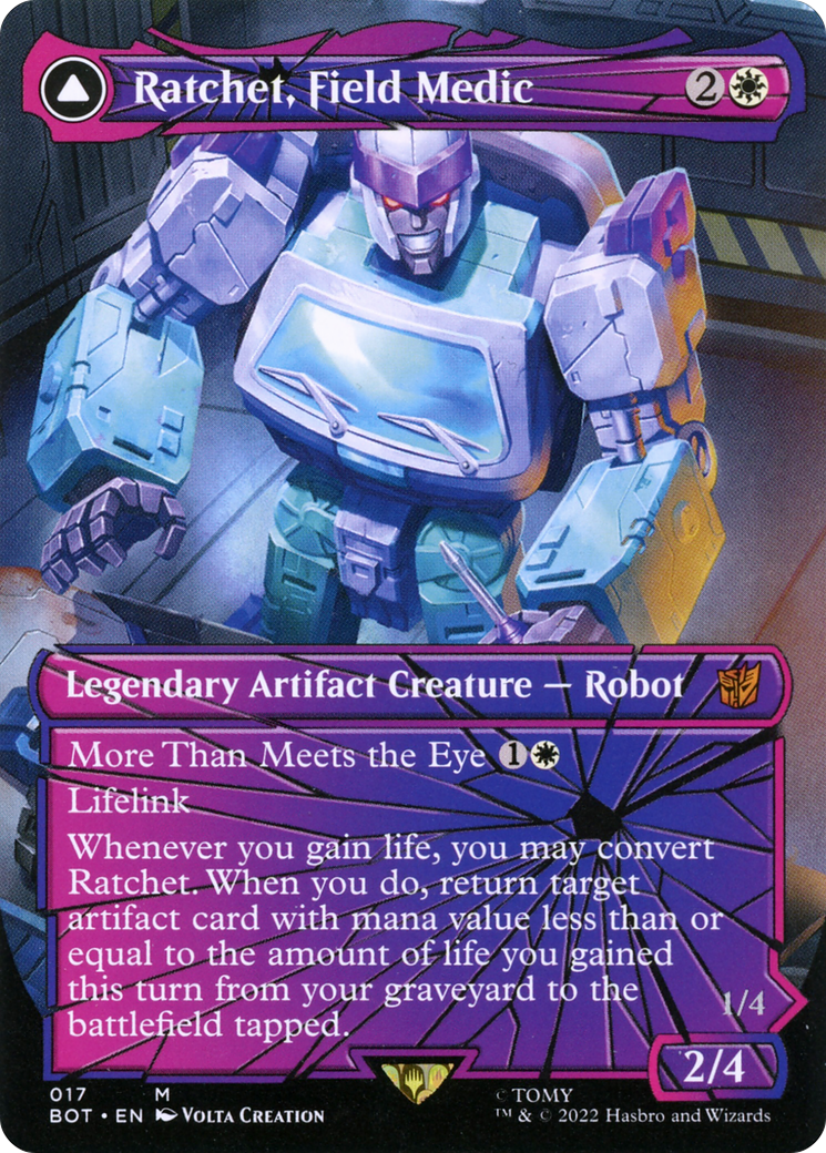 Ratchet, Field Medic (Shattered Glass) (BOT-017) - Transformers: (convertdfc, shatteredglass) (Borderless) Foil