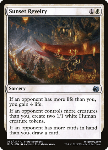 Sunset Revelry (MID-038)  Foil - Innistrad: Midnight Hunt