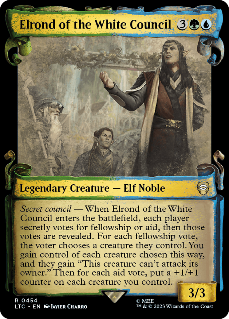 Elrond of the White Council (Showcase Scrolls) (LTC-454)  Foil - Tales of Middle-earth Commander: (Showcase)