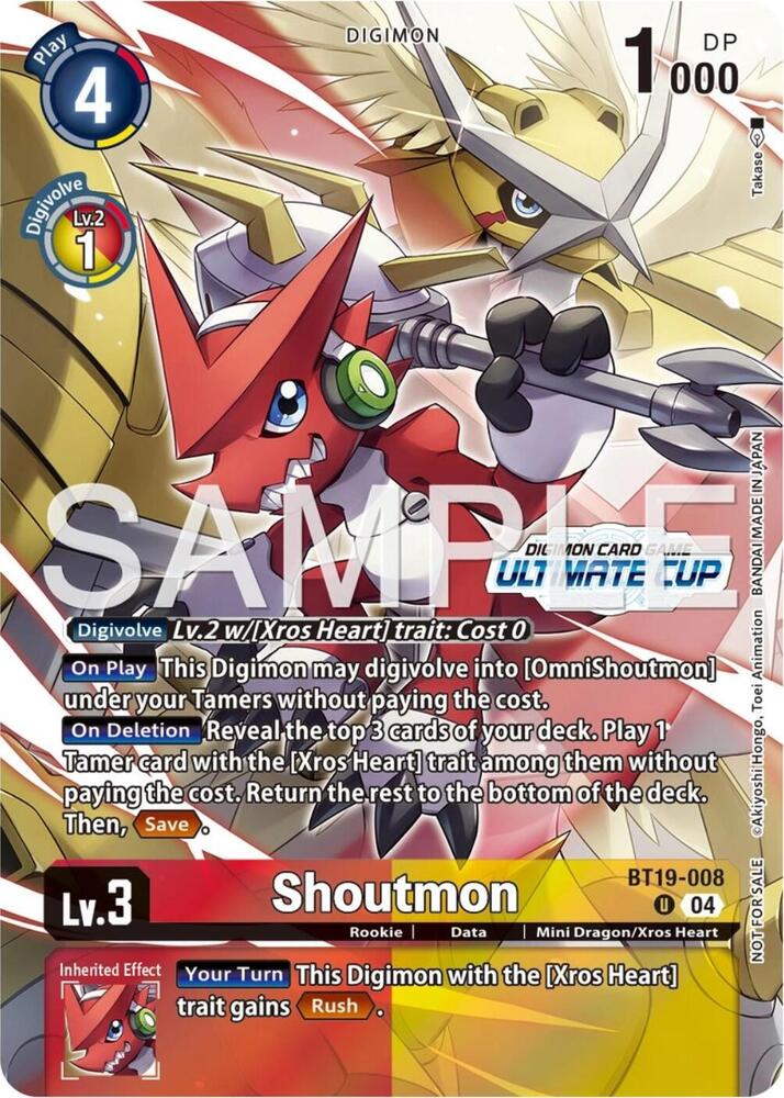 Shoutmon [BT19-008] (Ultimate Cup 25-26 Season 1) [Release Special Booster Ver.2.5 Promos]
