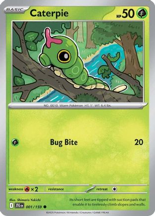 Caterpie 001/159 - Reverse Holofoil SV09 Journey Together