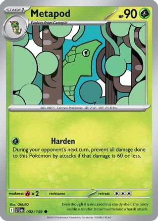 Metapod 002/159 - Reverse Holofoil SV09 Journey Together