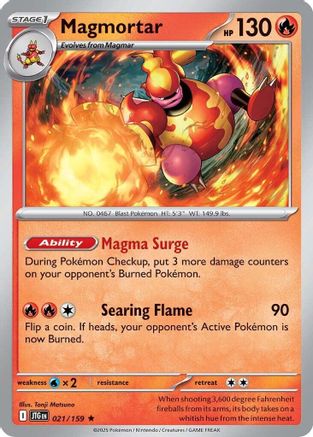 Magmortar 021/159 - Reverse Holofoil SV09 Journey Together