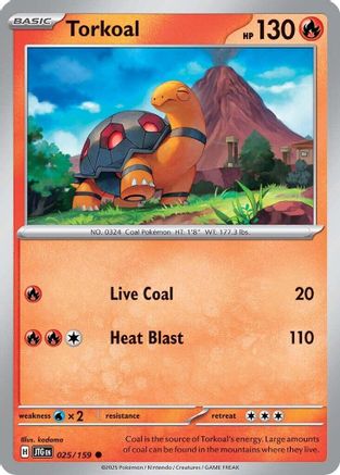 Torkoal 025/159 - Reverse Holofoil SV09 Journey Together