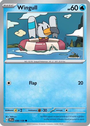 Wingull 038/159 - Reverse Holofoil SV09 Journey Together