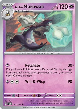 Alolan Marowak 057/159 - Reverse Holofoil SV09 Journey Together