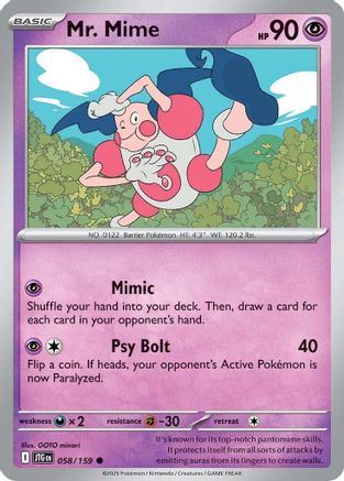 Mr. Mime 058/159 - Reverse Holofoil SV09 Journey Together