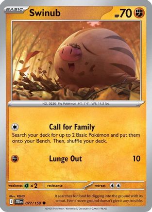 Swinub 077/159 - Reverse Holofoil SV09 Journey Together
