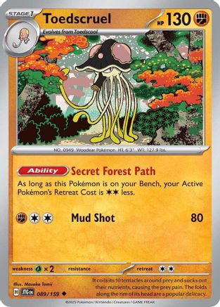 Toedscruel 089/159 - Reverse Holofoil SV09 Journey Together