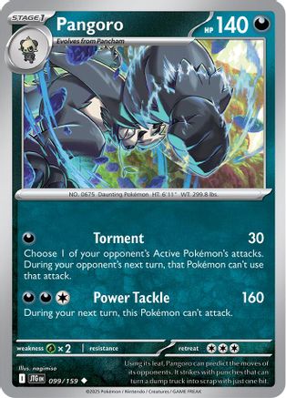 Pangoro 099/159 - Reverse Holofoil SV09 Journey Together