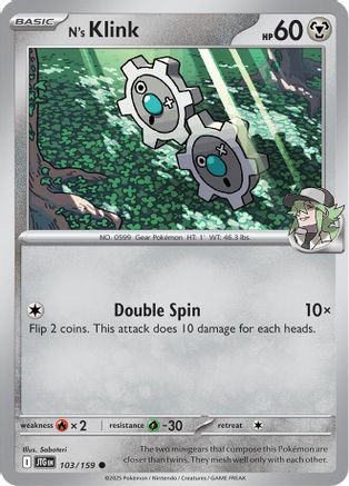 N's Klink 103/159 - Reverse Holofoil SV09 Journey Together