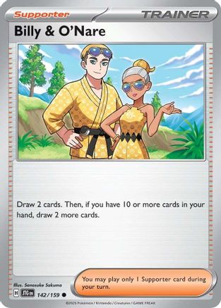 Billy & O'Nare 142/159 - Reverse Holofoil SV09 Journey Together