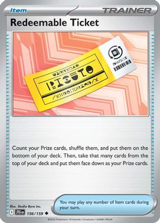 Redeemable Ticket 156/159 - Reverse Holofoil SV09 Journey Together