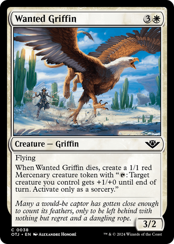 Wanted Griffin (OTJ-038)  Foil - Outlaws of Thunder Junction