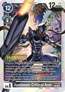 Justimon: Critical Arm (Store Tournament 2025 Vol.2 Winner Pack) (P-179) - Digimon Promotion Cards Foil