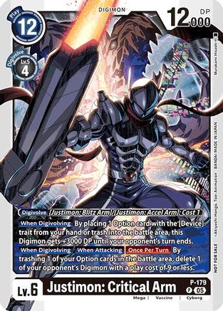 Justimon: Critical Arm [P-179] (Store Tournament 2025 Vol.2 Participation Pack) [Promotional Cards]