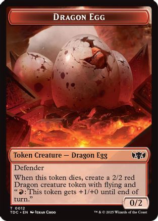 Dragon Egg // Dragon (0013) Double-Sided Token (TDC-12 // 13)  - Commander: Tarkir: Dragonstorm