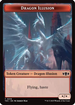 Dragon Illusion // Monk Double-Sided Token (TDC-15 // 3) - Commander: Tarkir: Dragonstorm