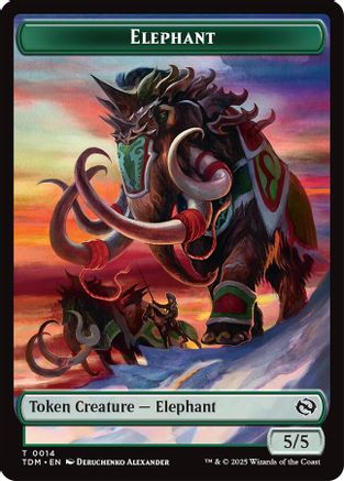 Elephant // Treasure  Double-Sided Token (TDM-14 // 16) - Tarkir: Dragonstorm Foil