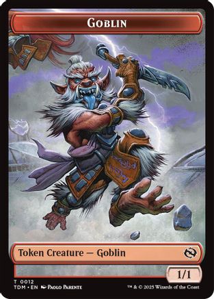 Goblin // Warrior Double-Sided Token (TDM-12 // 13) - Tarkir: Dragonstorm Foil