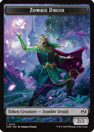 Zombie Druid // Treasure Double-Sided Token (TDM-10 // 16)  Foil - Tarkir: Dragonstorm