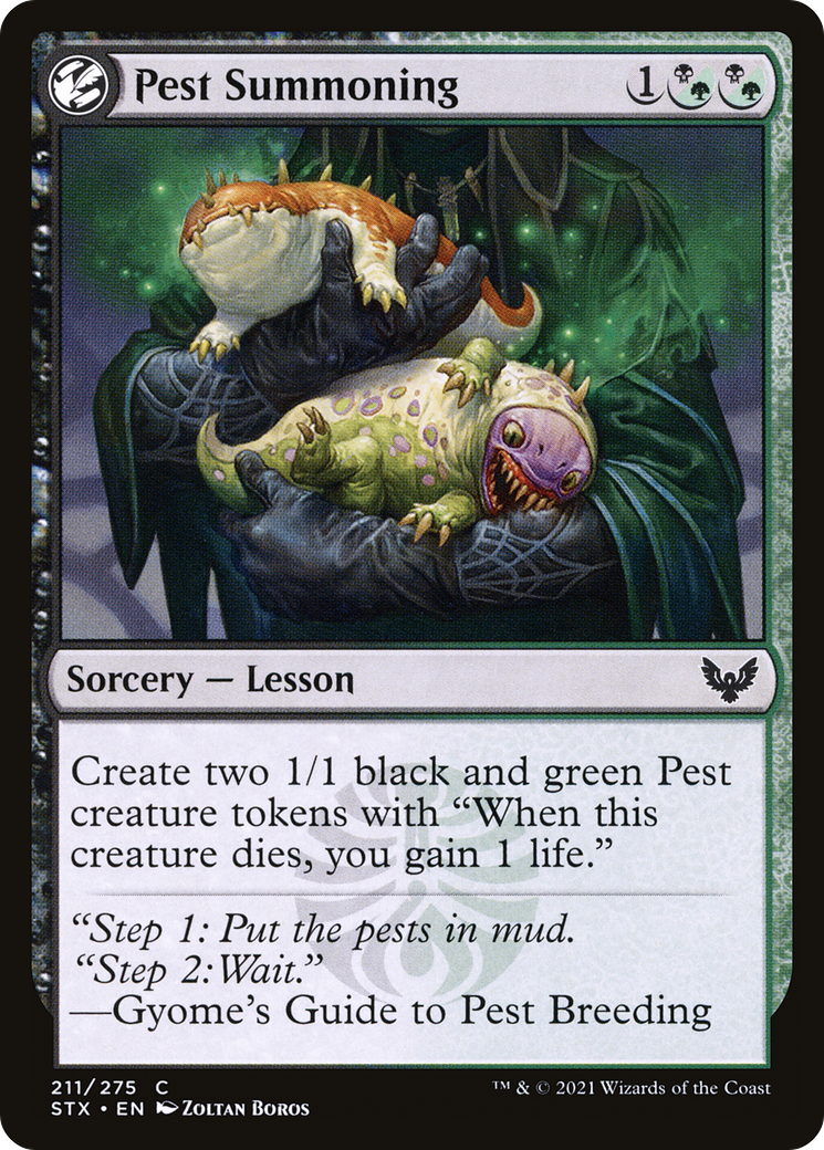 Pest Summoning (STX-211)  Foil - Strixhaven: School of Mages: (lesson)