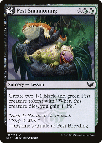 Pest Summoning (STX-211)  Foil - Strixhaven: School of Mages: (lesson)