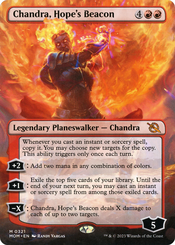 Chandra, Hope's Beacon (Borderless) (MOM-321)  Foil - March of the Machine