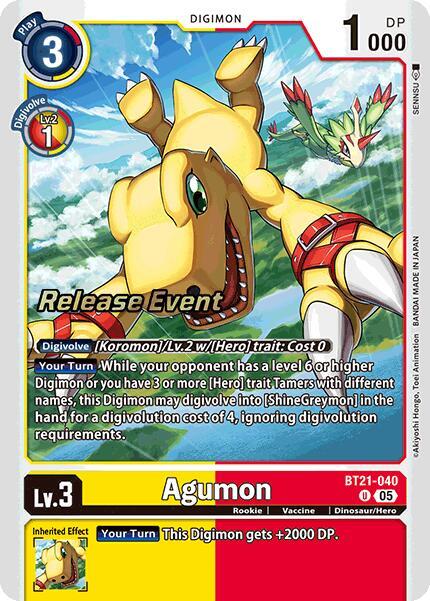 Agumon [BT21-040] - BT21-040 [World Convergence Release Event Cards]