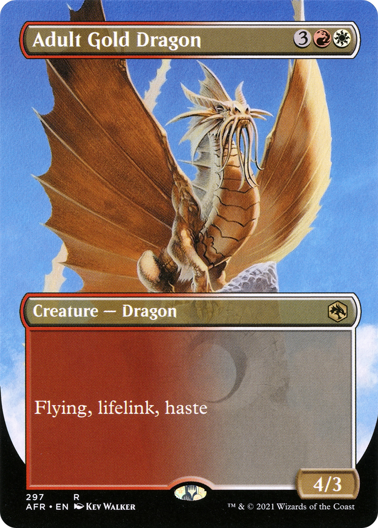 Adult Gold Dragon (Borderless) (AFR-297)  Foil - Adventures in the Forgotten Realms (Borderless)