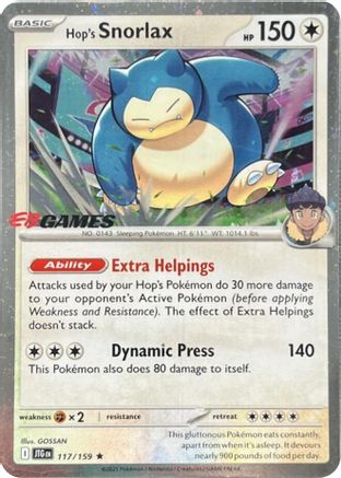 Hop's Snorlax (EB Games) (Cosmos Holo) 117/159 - Holofoil Miscellaneous Cards & Products