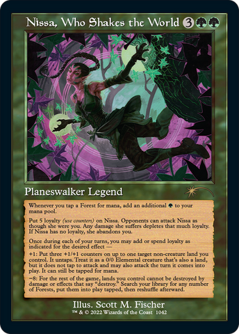 Nissa, Who Shakes the World (Retro Frame) (SLD-1042)  Foil - Secret Lair Drop