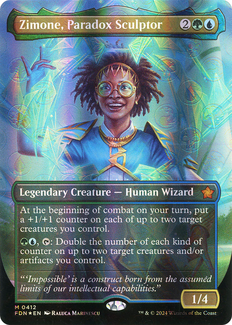 Zimone, Paradox Sculptor (Borderless) (Mana Foil) (FDN-412)  Foil - Foundations