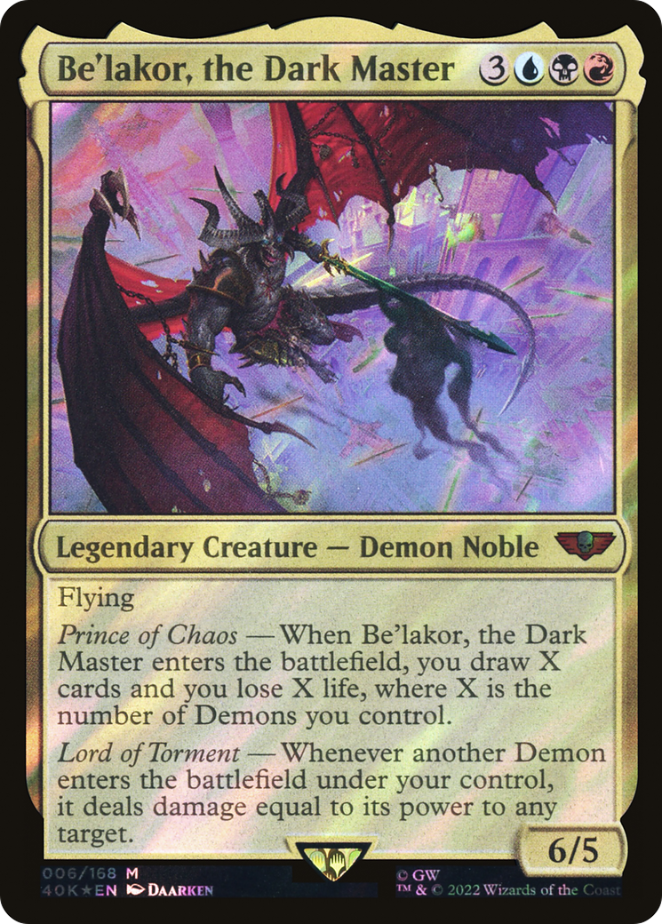 Be'lakor, the Dark Master (Surge Foil) (40K-006)  Foil - Warhammer 40,000 Commander