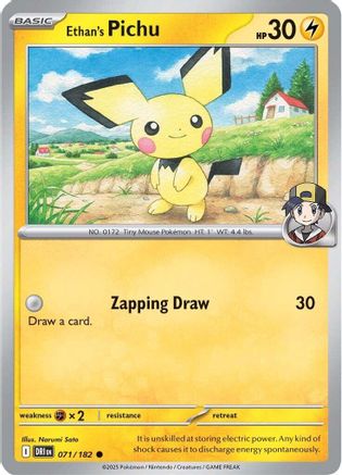 Ethan's Pichu 071 - Reverse Holofoil SV10 Destined Rivals
