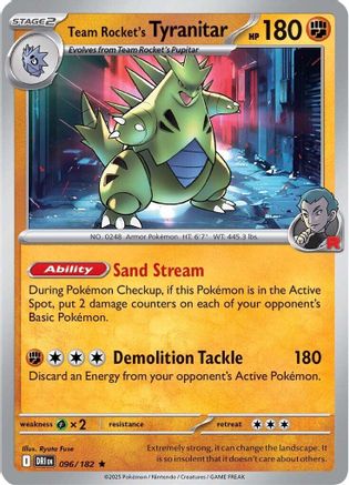 Team Rocket's Tyranitar 096/182 - Holofoil SV10 Destined Rivals