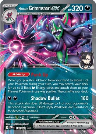 Marnie's Grimmsnarl ex 136 - Holofoil SV10 Destined Rivals