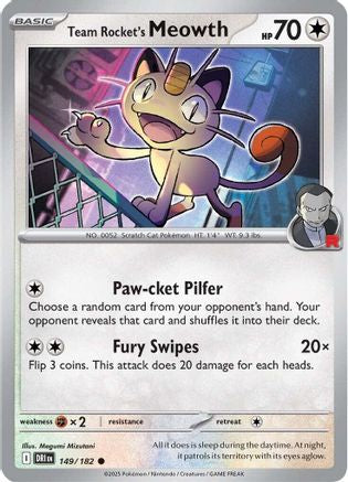 Team Rocket's Meowth 149/182  SV10 Destined Rivals