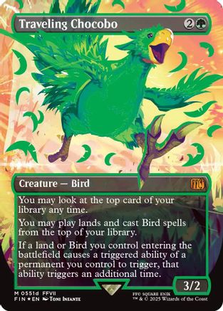 Traveling Chocobo (Borderless) (Neon Ink Green) (FIN-551D) - FINAL FANTASY Foil