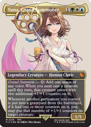 Yuna, Grand Summoner (Borderless) (Surge Foil) (FIC-216)  Foil - Commander: FINAL FANTASY